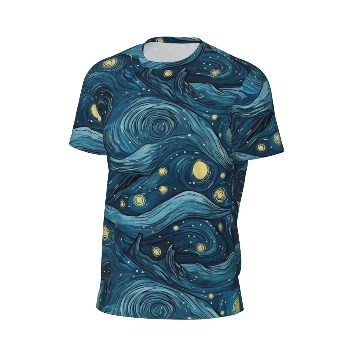 Abstract Van Gogh Style Gym T-Shirt Summer Vintage T-Shirts Trending Tshirt For Men Graphic Tops Plus Size 6XL