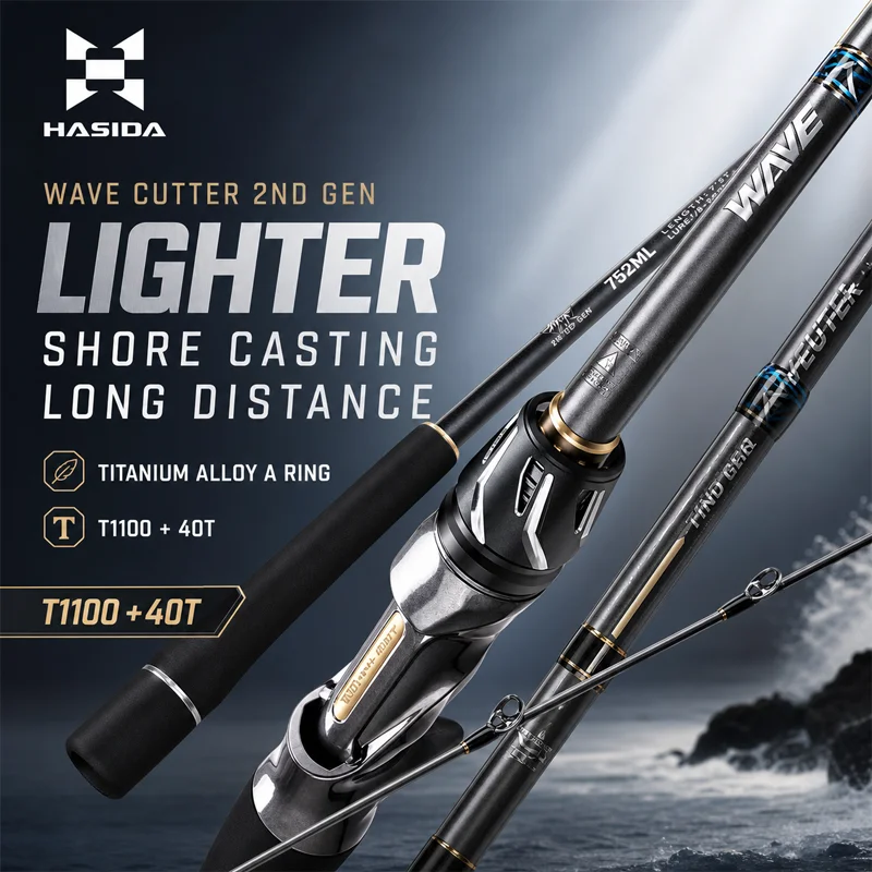 Fishing Rod Carbon Fiber - HASIDA Wave Cutter Super Long Cast