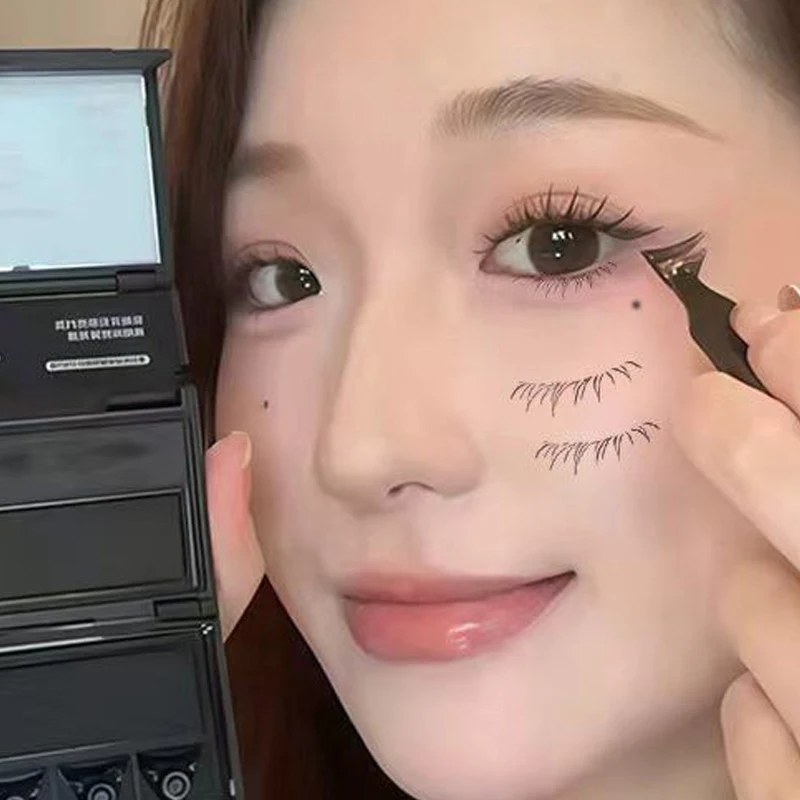 3 in1 Eyes Makeup Stamp Portable Lasting Waterproof Eyeliner Stamp Smudge-Proof Ultra-Fine Natural Lower Eyelashes Makeup Tools