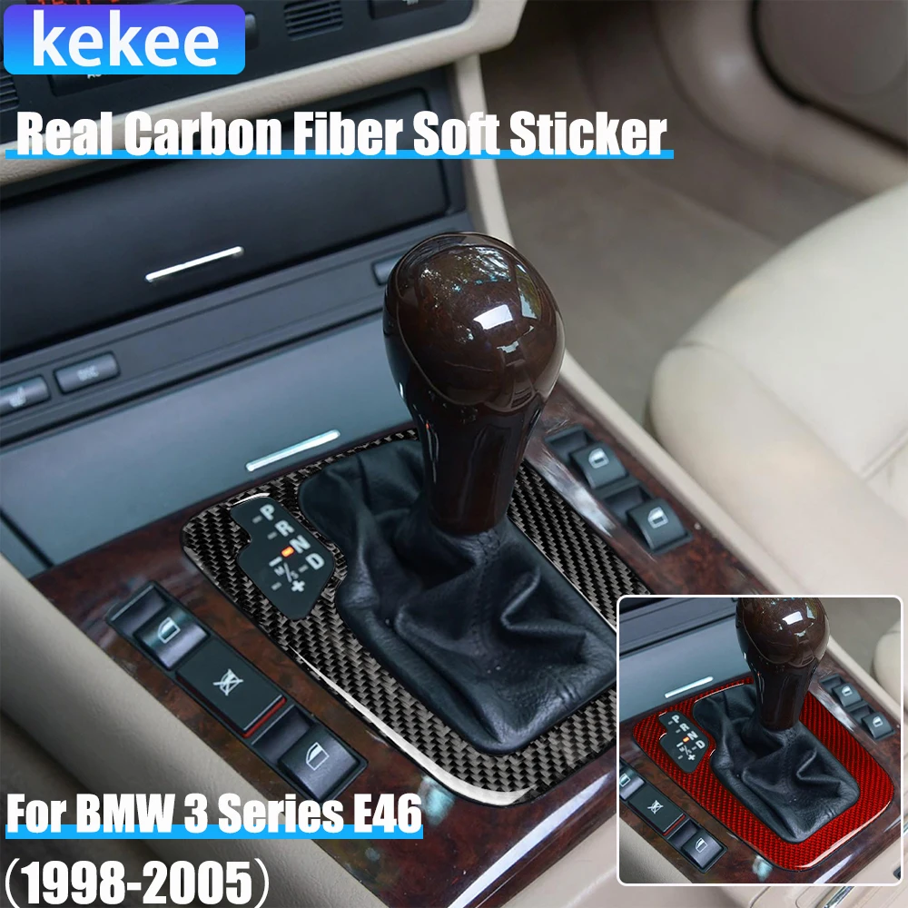 

Real Carbon Fiber Car Accessories Gear Shift Panel Cover Sticker For BMW 3 Series E46 1998 1999 2000 2001 2002 2003 2004 2005