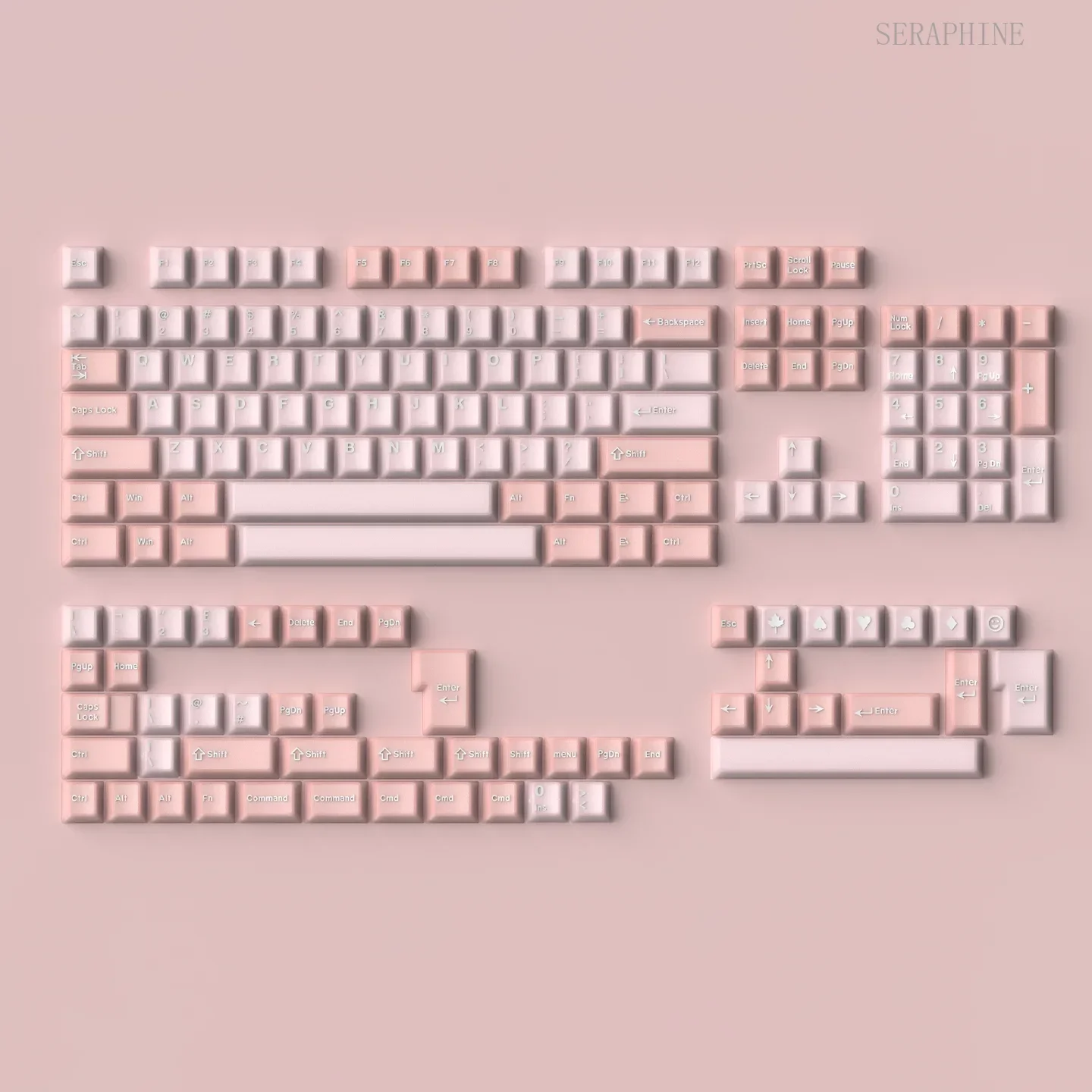 164 Keys Sakura Keycaps Pink Transparent PBT PC Double Shot Height Cherry for Mechanical Keyboard AULA F75 Ajazz Ak820 Pro Game