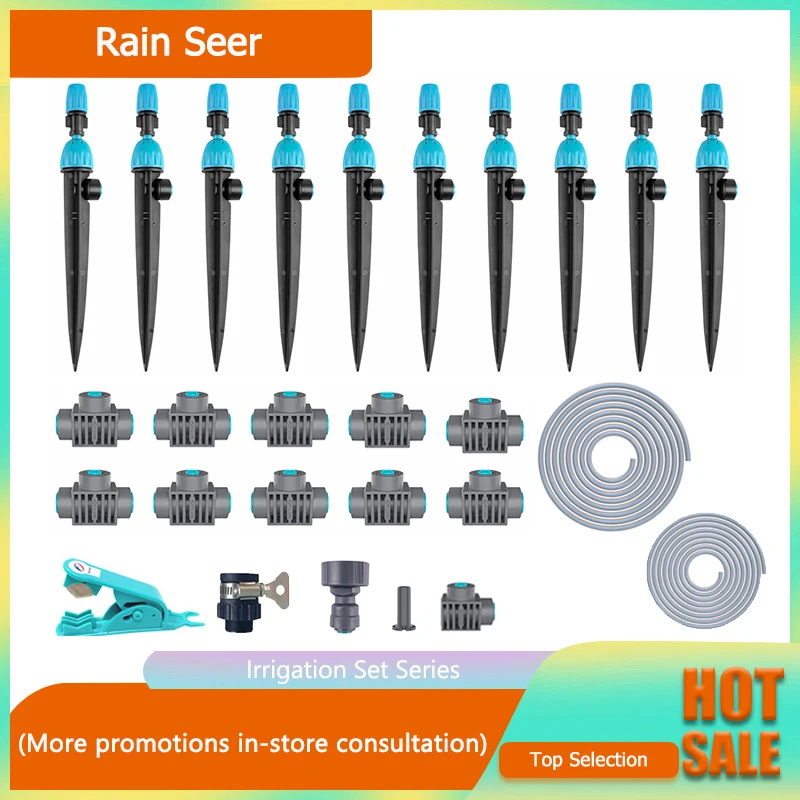 

RainSeer 10m Quick insertion Set Drip spray Nozzle Spray Irrigation Kit For Garden Flowers Plant Watering Drip Misting