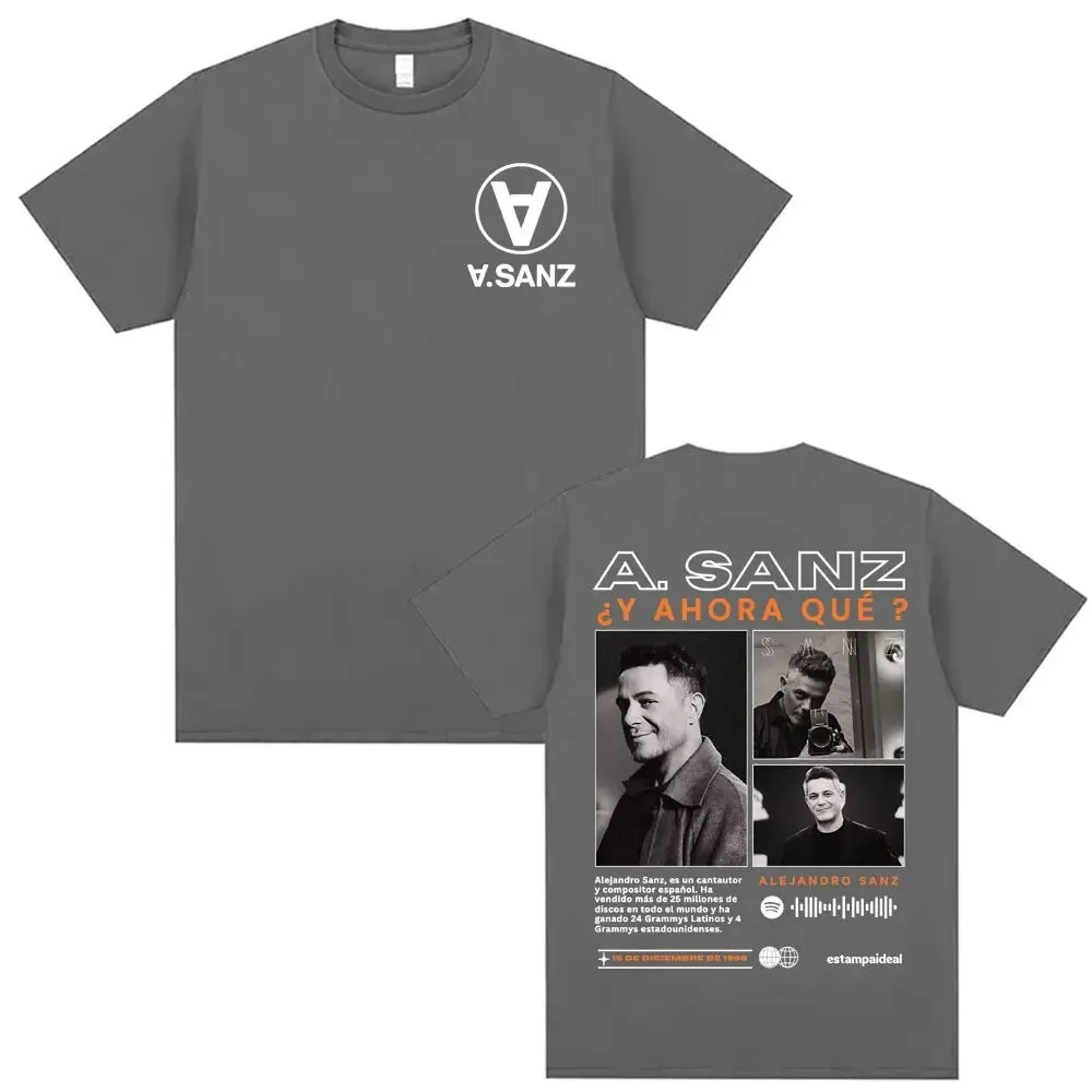 Alejandro Sanz Y AHORA QUÉ Album 2026 Tour T-shirt Men's Women Harajuku Classic T-shirts Summer Tops O-Neck T Shirt Streetwear