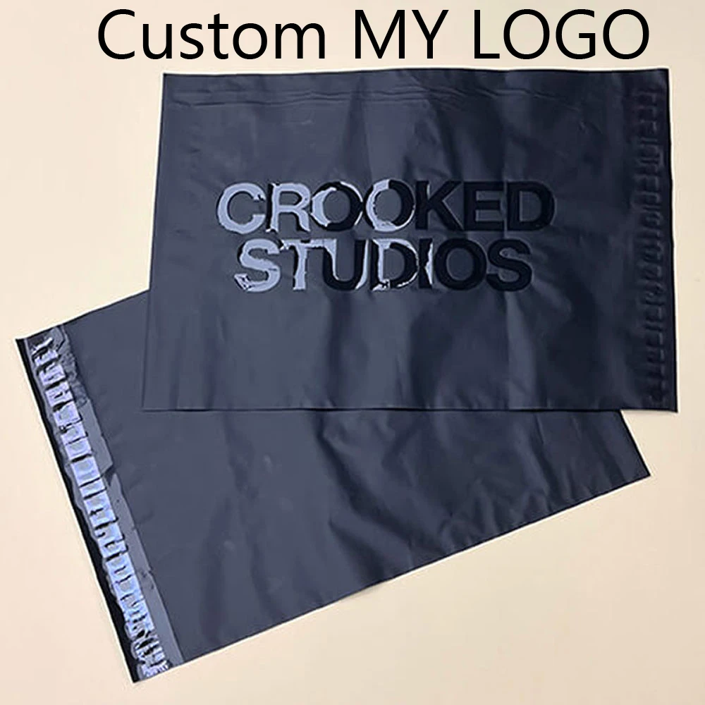 Custom Mailer Met Logo Zwart Kleding Verpakking Mailing Zakken Koerier Verzending Envelop Mailer Zak