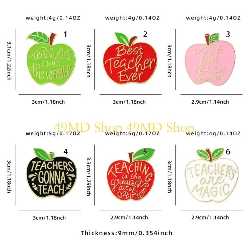 49MD Unique Fruit Pin For Teacher Appreciation Zinc Alloy Brooch Lightweight Thank You Teacher Pin Teacher Gift Fruit Pin - view 5