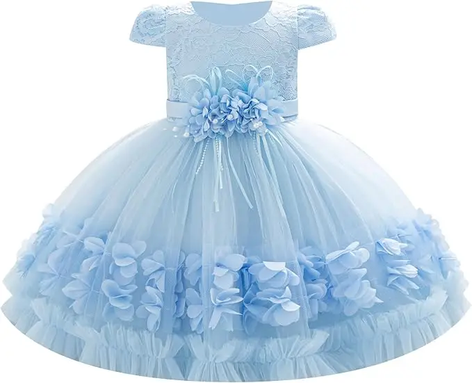 

Snvdzo Toddler Girl Lace Tulle Tutu Dress For Wedding Birthday Evening Party Prom Banquet Princess Gown 2026
