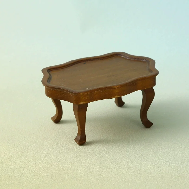 

Miniature Coffee Table Wooden Material Realistic Detailing Stylish Design for Dollhouse Kitchen Living Room Decor