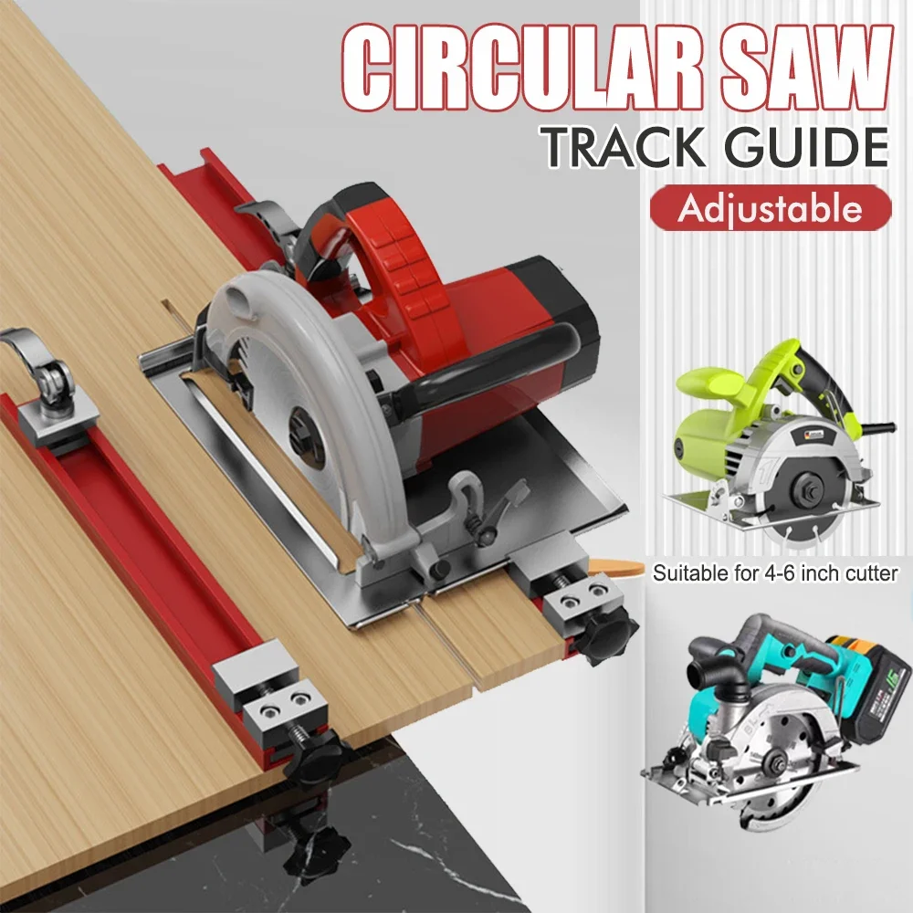 240/360MM Circular Saw Track Guide Adjustable Aluminum Alloy Cutting Machine Cushion Base Plate for Woodworking Cutting Milling