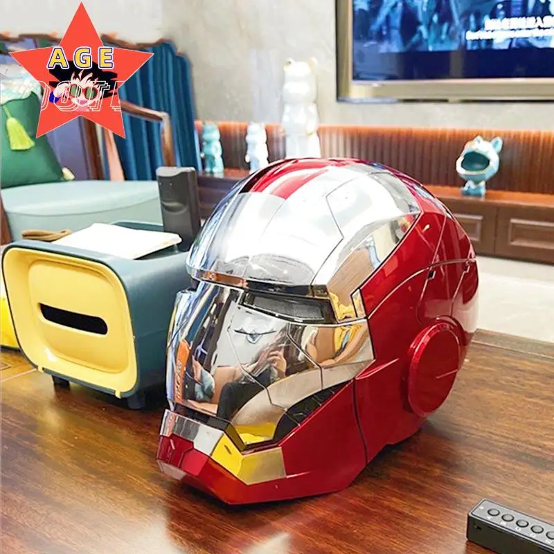 

New Marvel Iron Man 1:1 Cosplay Mk5 Helmet Autoking Voice Remote Control Automatic Mask Led Figure Action Valentine'S Day Gifts