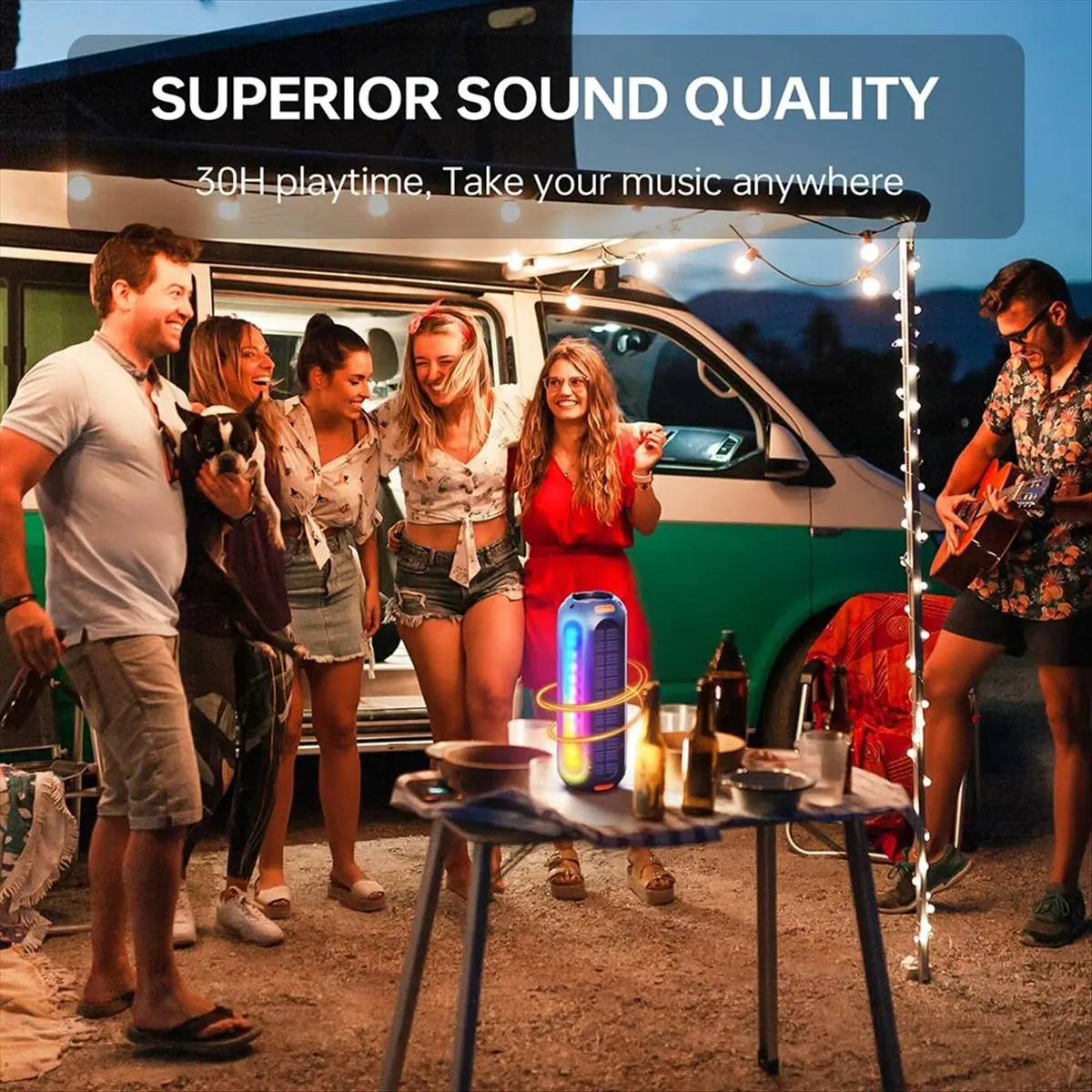 DT360 Mon.Magnetic Bluetooth Speaker,Golf Speaker with Solar Charging,Outdoor Waterproof Portable Wireless,for Golf Cart Hiking