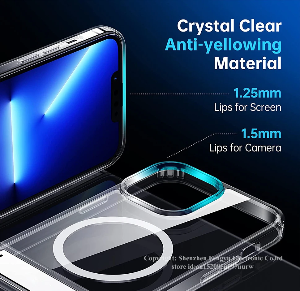 Magnetic Clear Phone Case for Magnet with Kickstand for iPhone 18 17 16 15 14 Pro Max 13 12 11 Plus Mini Shockproof Mobile Cover