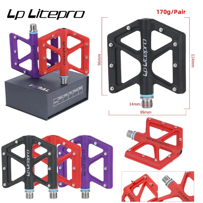 

Litepro Ultralight Bicycle Pedals 170g Titanium Axle Nylon Platform Anti-Slip Pedals for Road MTB Bike