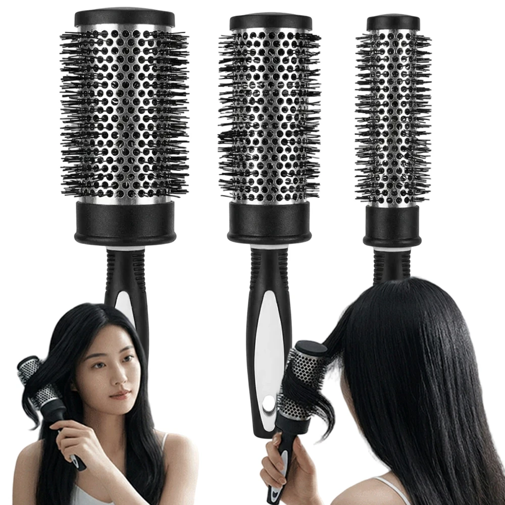 Ceramic Ion Hair Brush Nano Hairbrush Thermal Ceramic Ion Round Comb Hairdress Hair Salon Style Drying Curle Styling Accessories