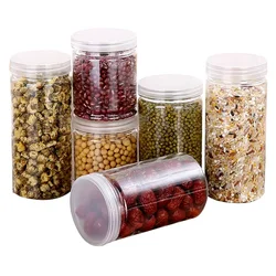 250ML-1000ML Plastic Food Jars Kitchen Cookie Sealed Cans Kitchen Storage Organization Food Storage Box Dried Grains Tank