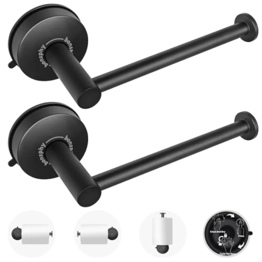 

Прочный держатель туалетной бумаги на присоске для ванной комнаты, туалета, кухни, туалета и автофургона, съемный держатель для рулона салфеток, настенный монтаж