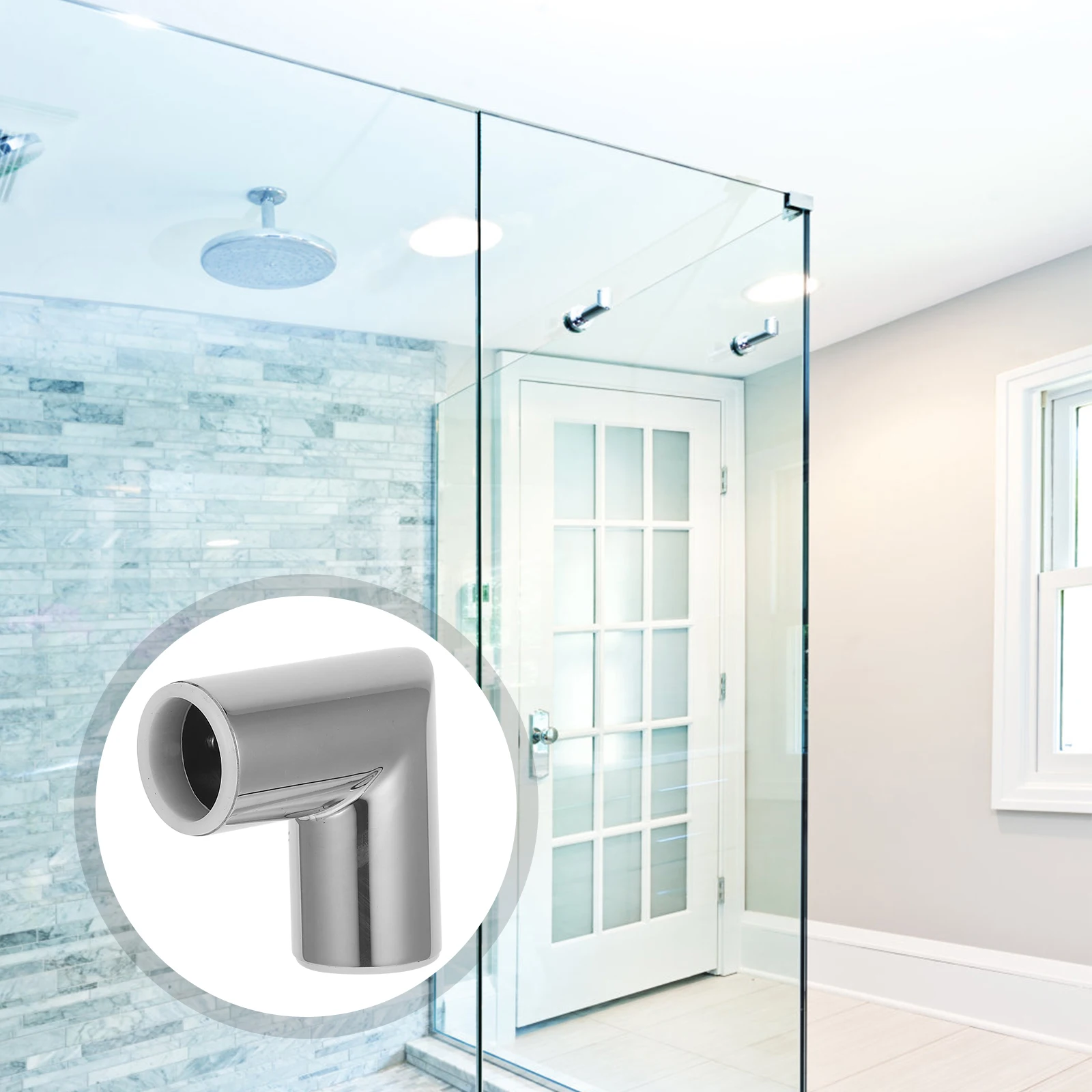 

1pc Adjustable Elbow Pipe Connector Stainless Steel Marine Fittings Glass Door Support Pipe Corner Connector Tube Joint For