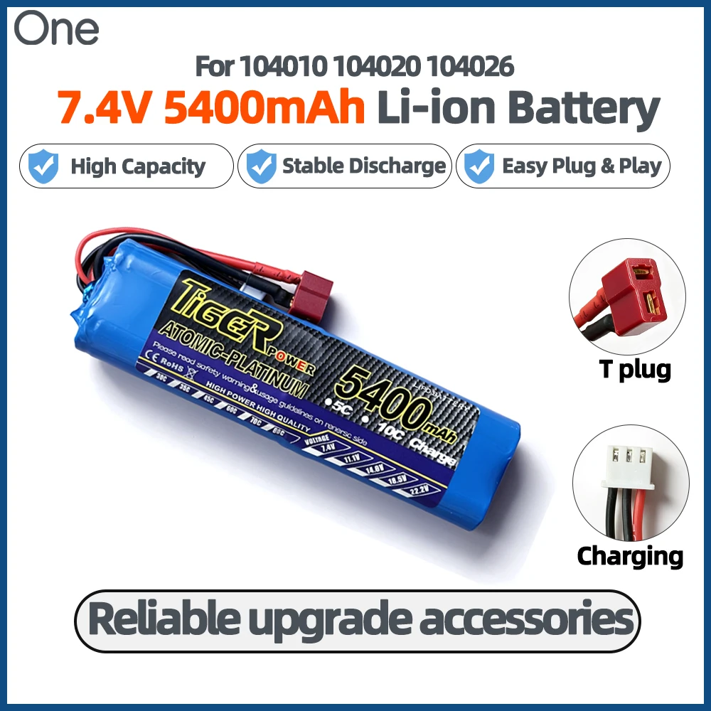 7.4V Li-ion Battery 3000mAh / 5400mAh Powerful for WLtoys 104010 104026 104020 RC Car Rechargeable Upgrade Replacement Parts