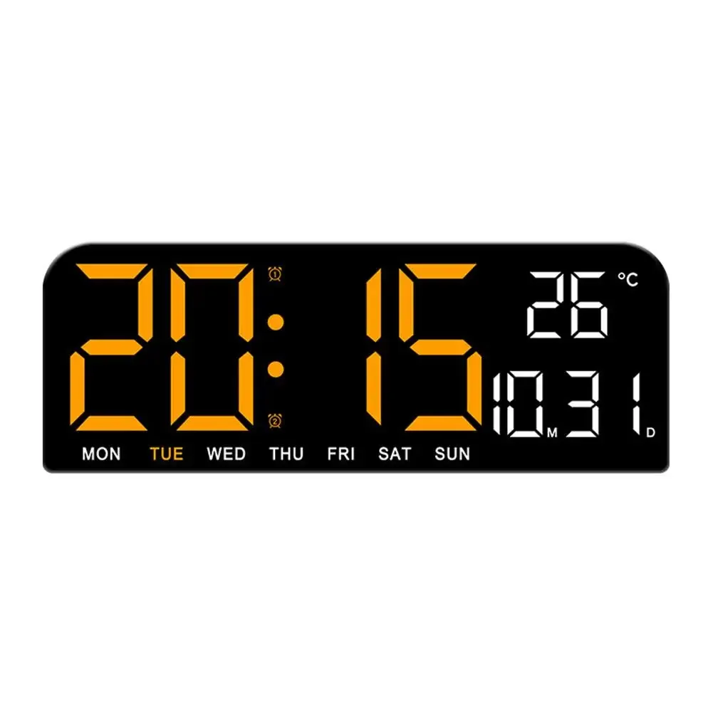 Large Digital Wall Clock Temperature And Date Week Table Mode Night Alarm 12/24H LED Electronic Clock Clock Display Timing