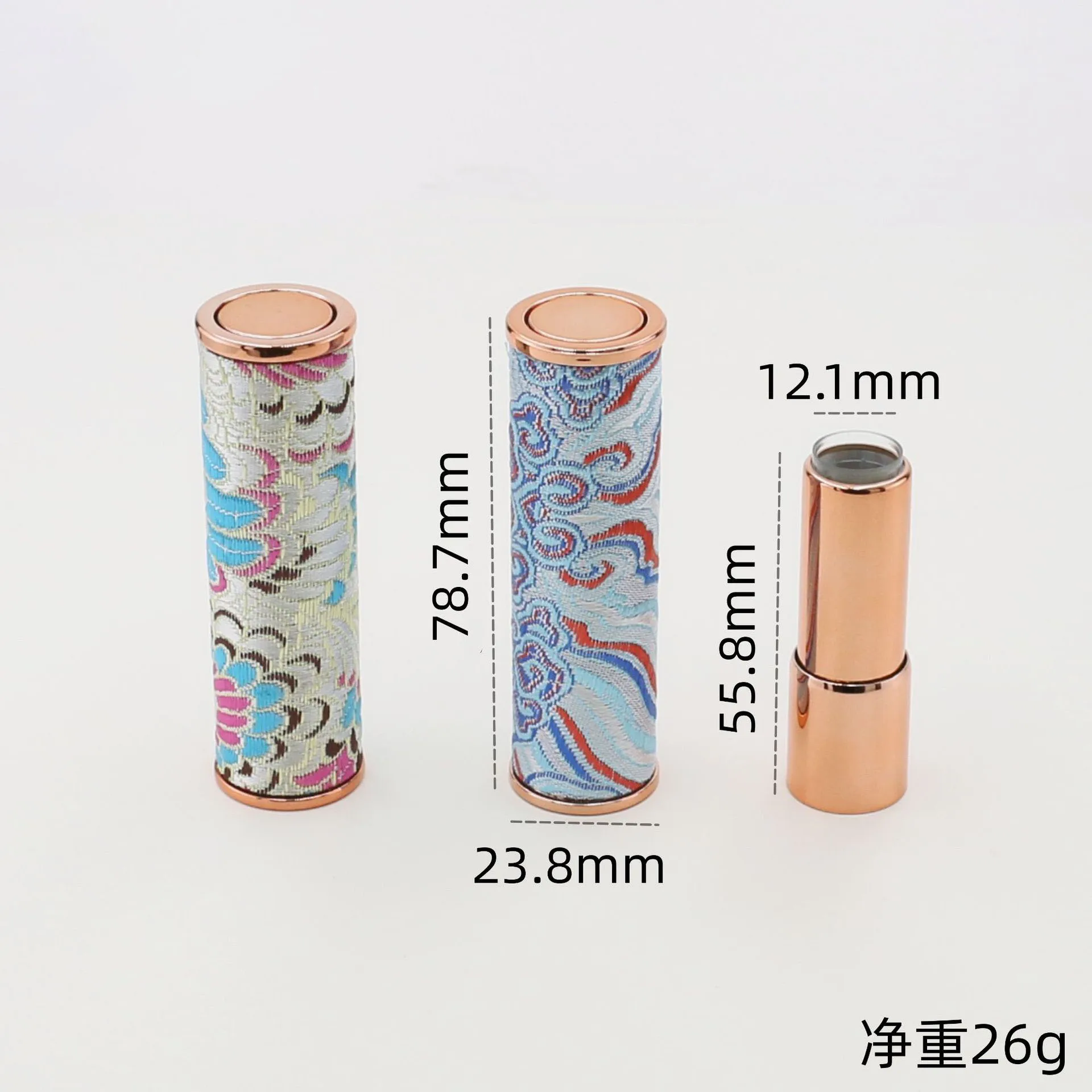 3.5 جرام أنابيب أحمر الشفاه الفارغة وبلسم الشفاه لتقوم بها بنفسك حاوية مستحضرات التجميل الرائعة على الطراز الصيني أنبوب أحمر الشفاه مع التطريز