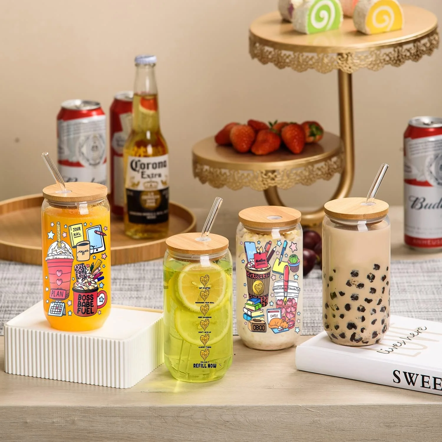 인기 40가지 디자인 만화 세서미 스트리트 UV DTF 16온스 스티커 데칼 귀여운 리비 유리캔 컵 머그 UVDTF DIY 생일 선물