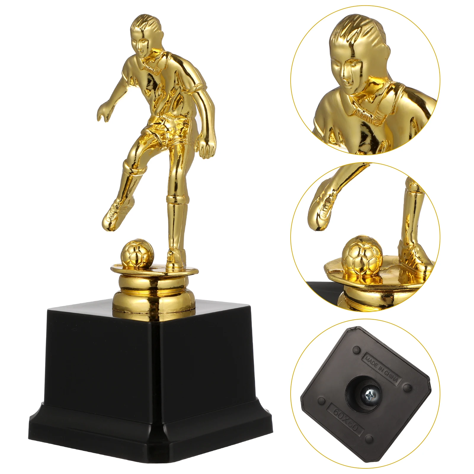 

Little Golden Man Trophy Winner Soccer Game Participation Football Trophys Child