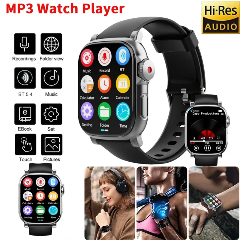 

MP3-плеер Смарт-часы BT5.4 Сенсорный экран Мужчины Женщины Смарт-часы Воспроизведение музыки Встроенный динамик Диктофон для занятий спортом Бег Тренажерный зал