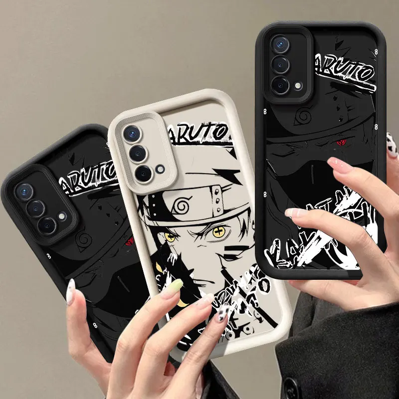 Black N-Narutos Anime Phone Case For OPPO A3 Reno 10 11 12 Pro 11F 12F A58 A78 4G A98 A3X 5G A15 A16 A17 A38 A53 A57 A60 A92