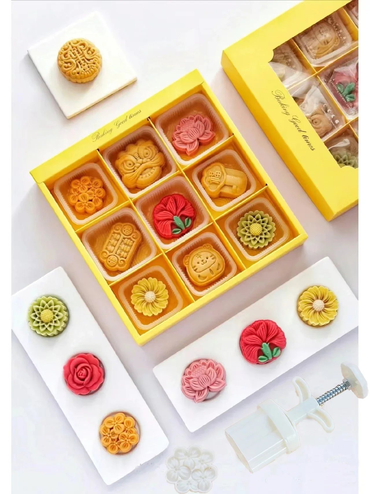 30g 50g 75g Cantonese Creative Moon Cake Hand Press Mold Flower Cookie Cutter Mid-Autumn Festival Pastry Dessert Kitchen Gadgets