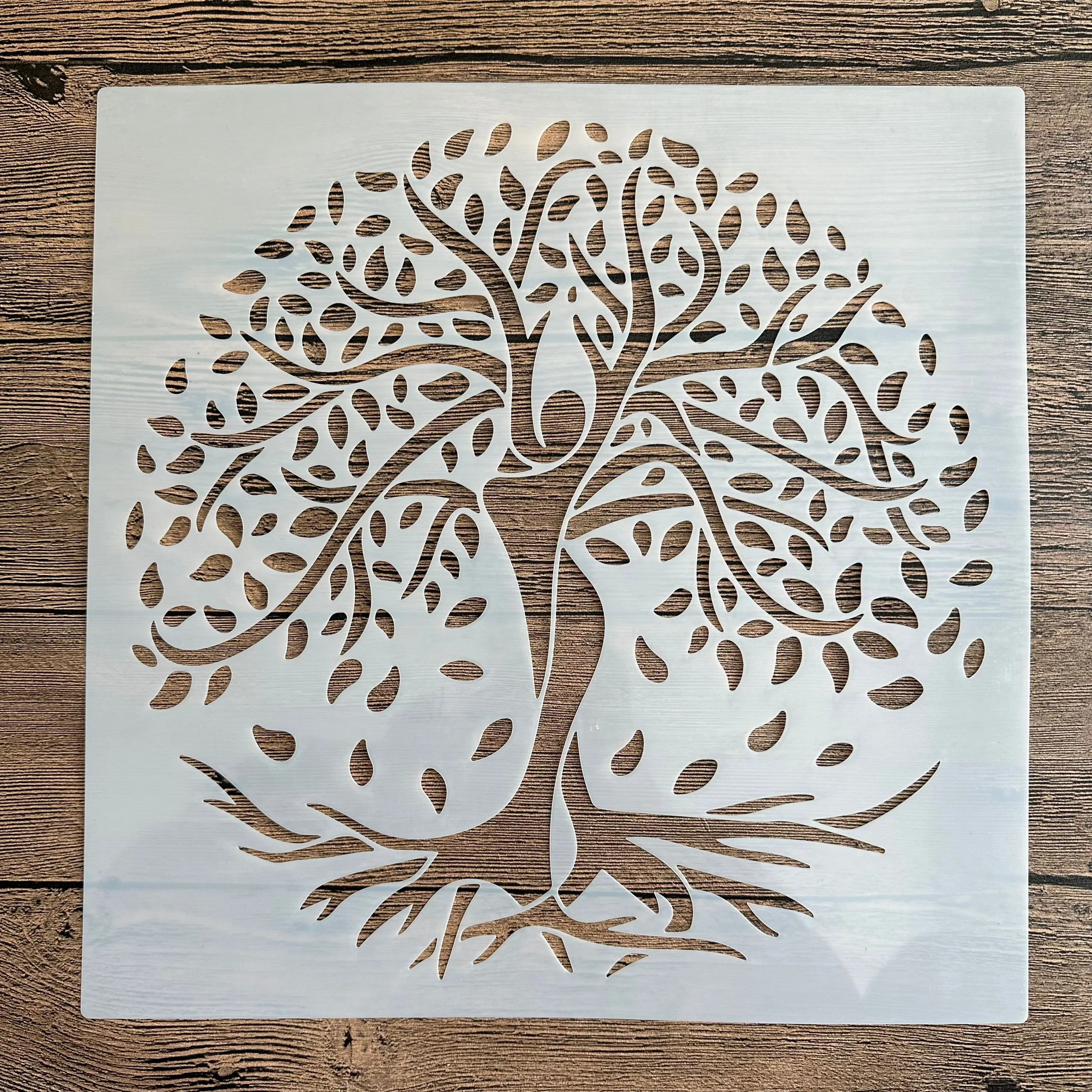 30 * 30cm size diy mold for painting stencils stamped photo album embossed paper card on wood, fabric,wall Beauty Life Tree