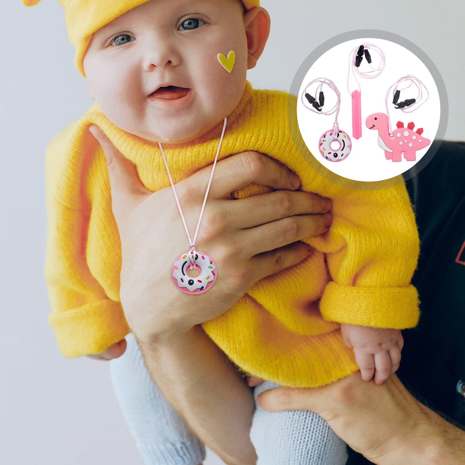 

3Pcs Baby Teether Silicone Cartoon Shape Durable Safe for 0-6 Months Teething Chew Relief Baby Toys 0-6 Months