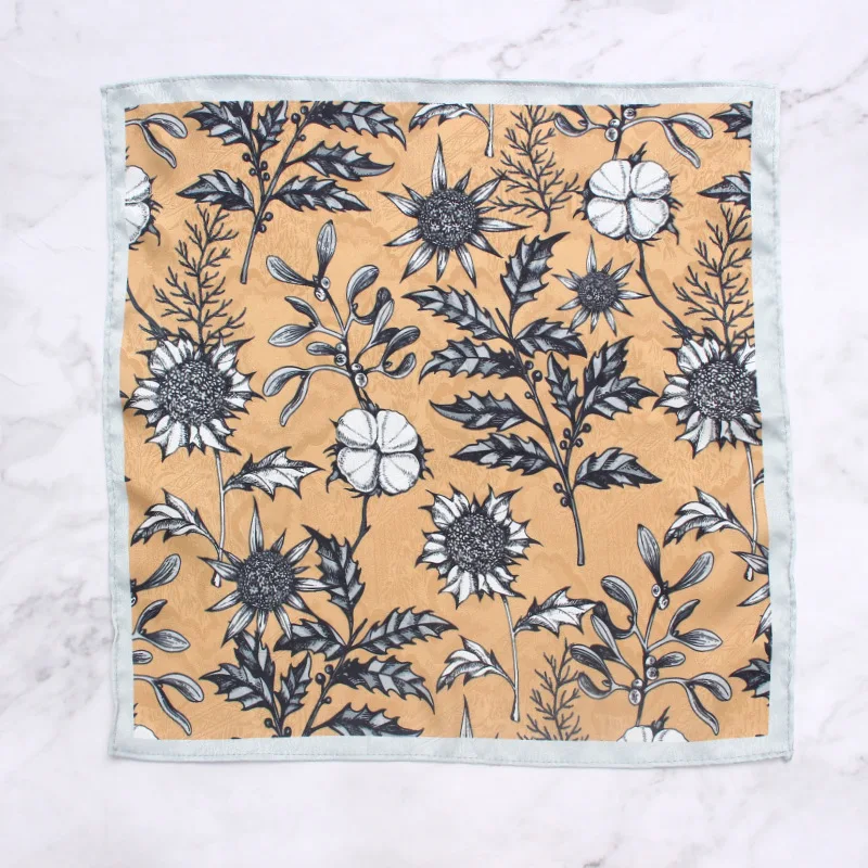 Модный принт с большим карманом для мужчин и женщин, костюмы с цветочным принтом, носовой платок для свадебной вечеринки, большой квадратный носовой платок, полотенца