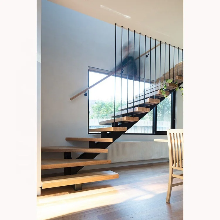 맞춤형 목재 계단 나사형 목재 계단 디딤판 직선형 철제 계단