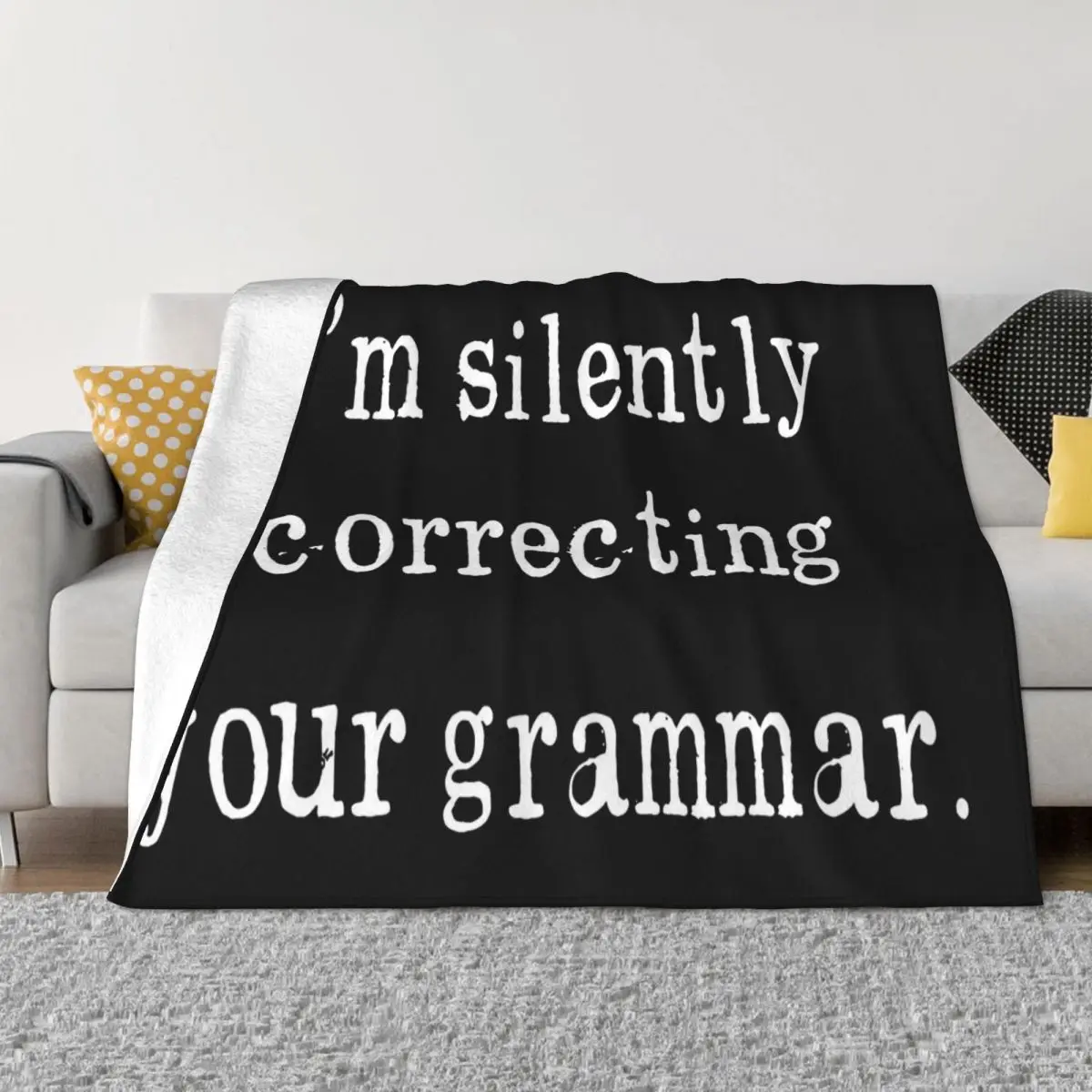 Grammar 100 Cotton Funny Gift Spelling Women Men High Quality Woman Music Popular Style Mens Throw Blanket