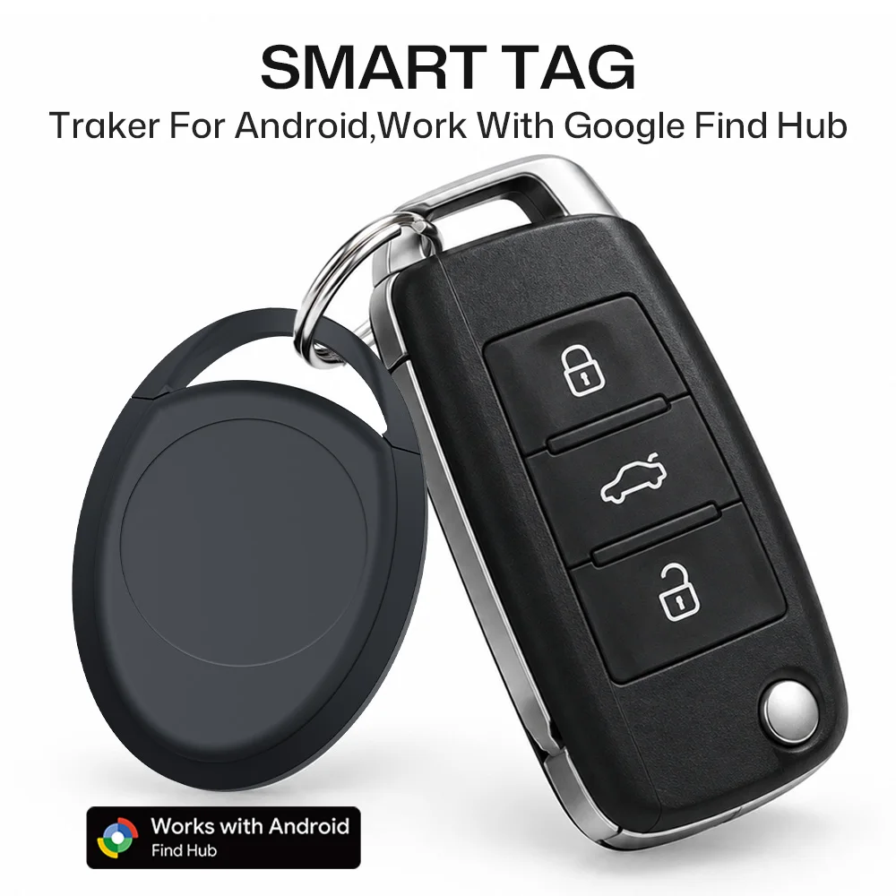 Nuovo Localizzatore Intelligente per Chiavi Auto, Localizzatore Antifurto e Antismarrimento, Compatibile con l'App Google Find Hub, Posizionamento a Lunga Distanza in Città per Dispositivi Android