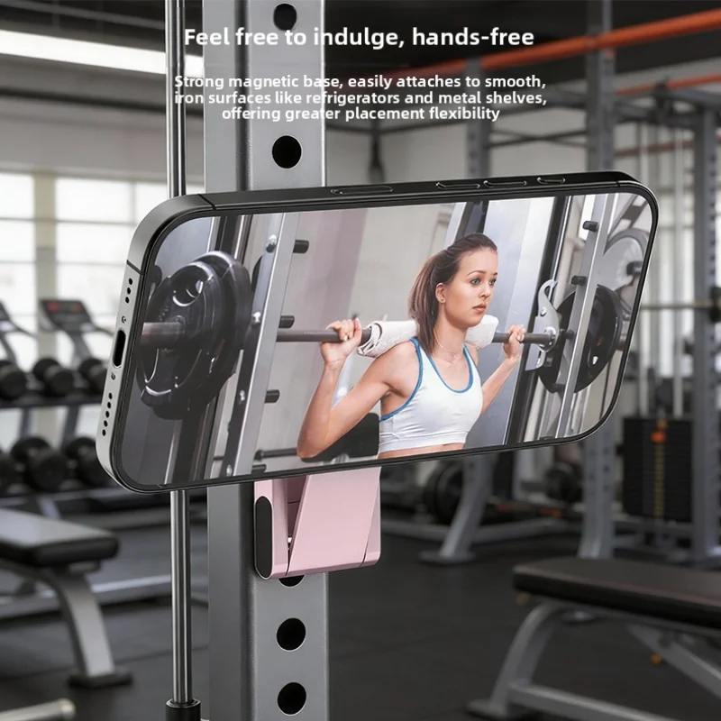 Double Sided Magnetic Phone Tripod Stand, Compact Multi Angle Holder with Hidden Hook for Video Recording, Streaming or Viewing