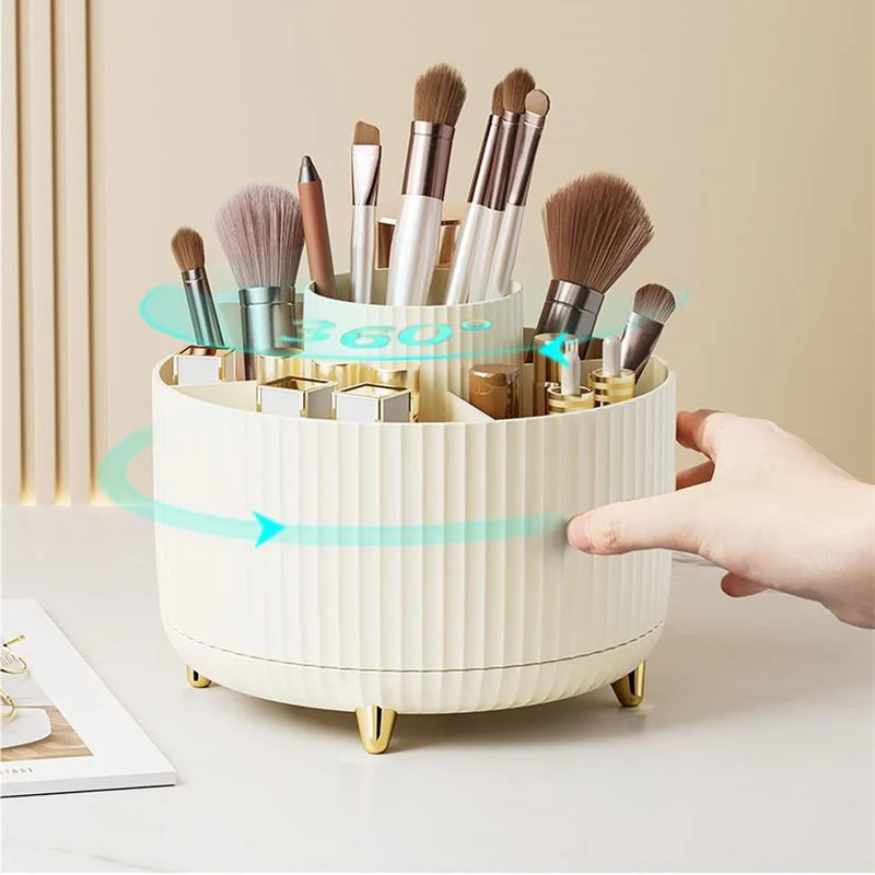 360° Rotating Makeup Brush Holder Cosmetic Brush Holder Large Capacity Lipstick Makeup Brush Pen Eyebrow Pen Jewelry Container