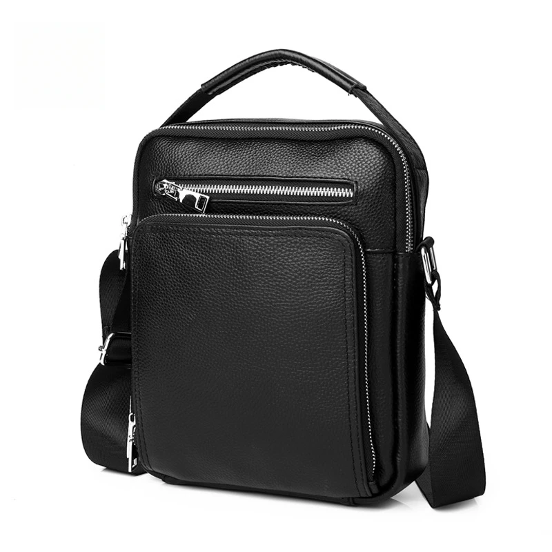 

-Border Top Layer Cowhide Men's Shoulder Bag 2026 Simple Men's Crossbody Bag Genuine Leather Men's Bag