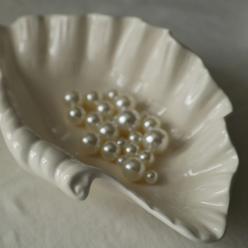 Creative Cream-colored Three-dimensional Shell Retro CeramicPlate Storage PlateSnacks SnackPlate DinnerPlate Set