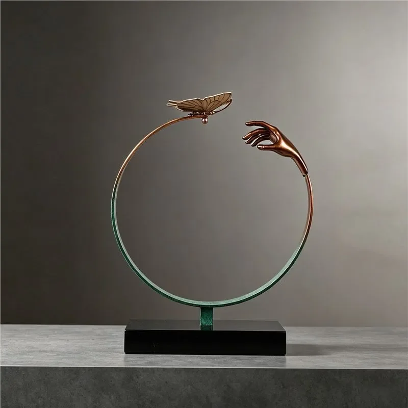 Modern Metal Butterfly Bracelet Ornament Creative Home Decor for Living Room Study Simple Handicraft Wall Hanging Art Piece