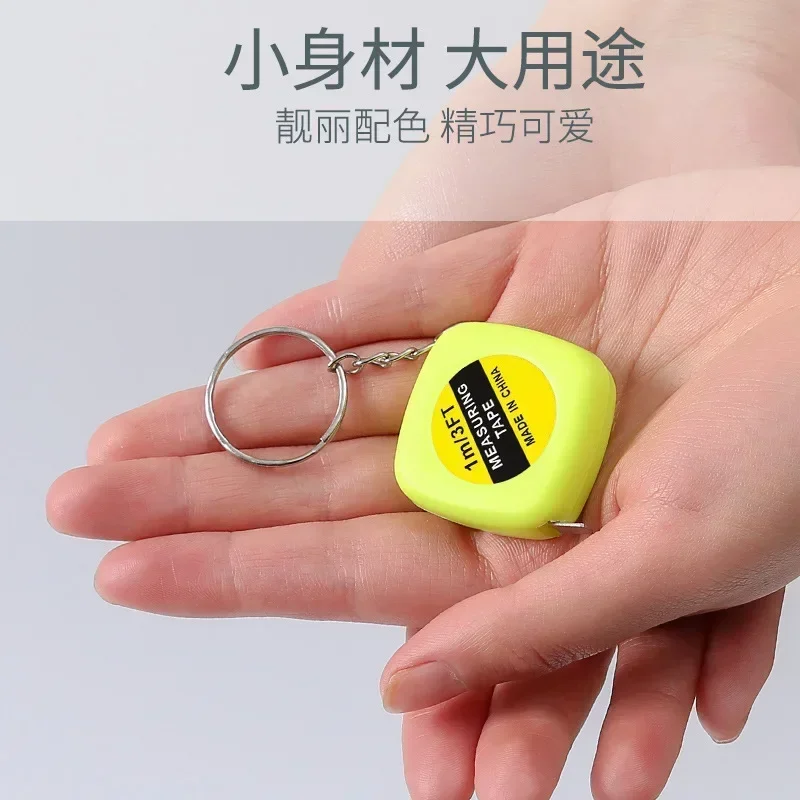 1pcs Retractable Soft Ruler Tape Measure With Keychain Mini Portable Sewing Tailor Cloth Ruler Measuring