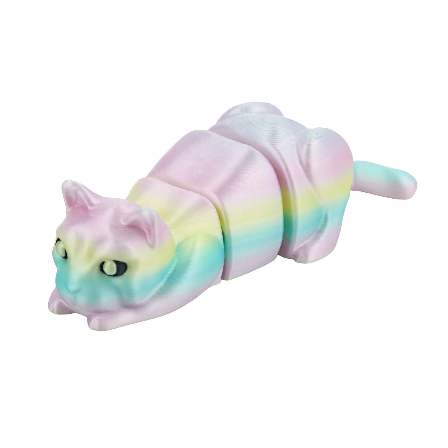 

3D printed cat figurine figurine model simulating animal toys, joints can swing colored cat models, random colors