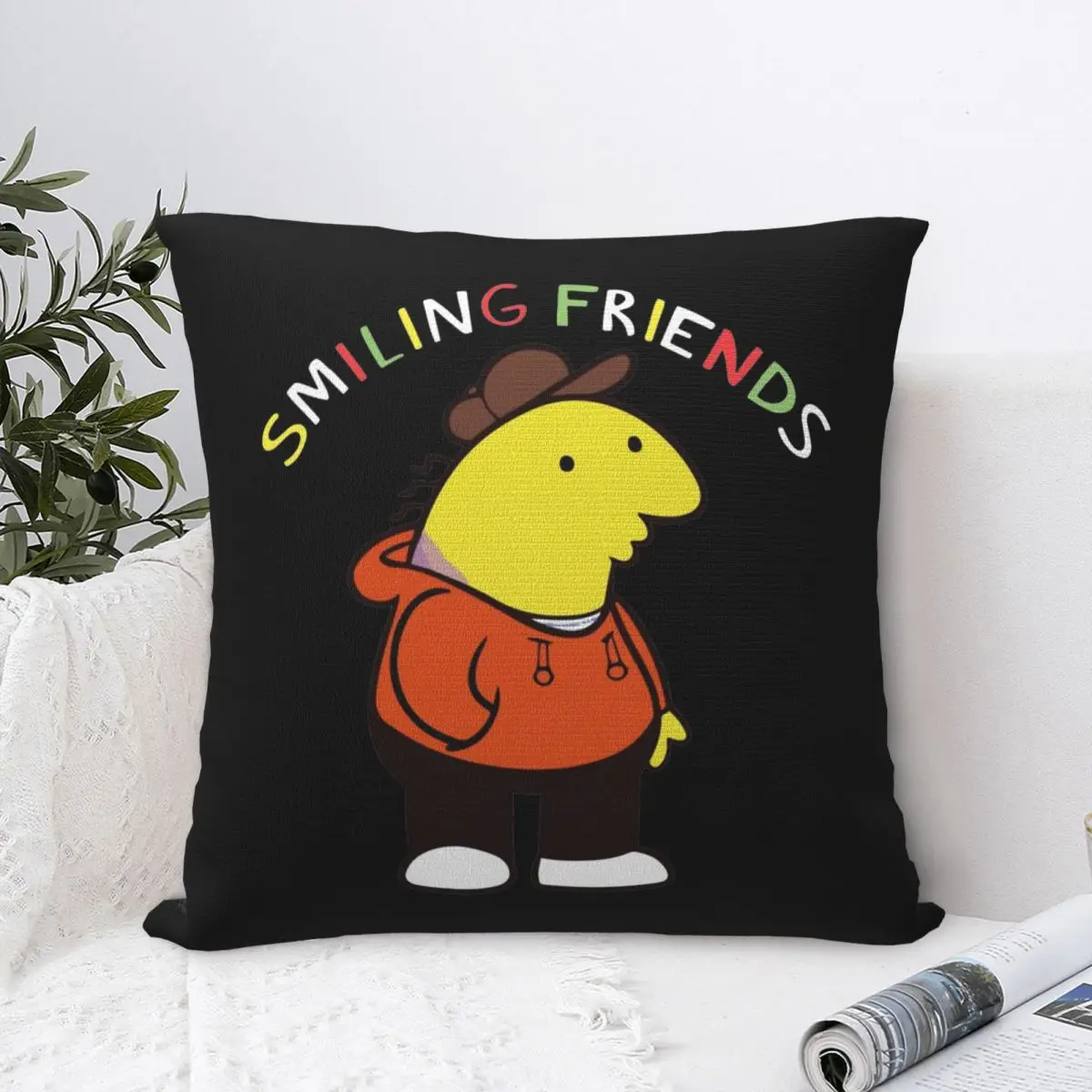 Smiling Friends Pillowcase Polyester Cushion Cover Decorative Charlie Cartoon Throw Pillow Case Cover Seat Drop Shipping 40X40cm