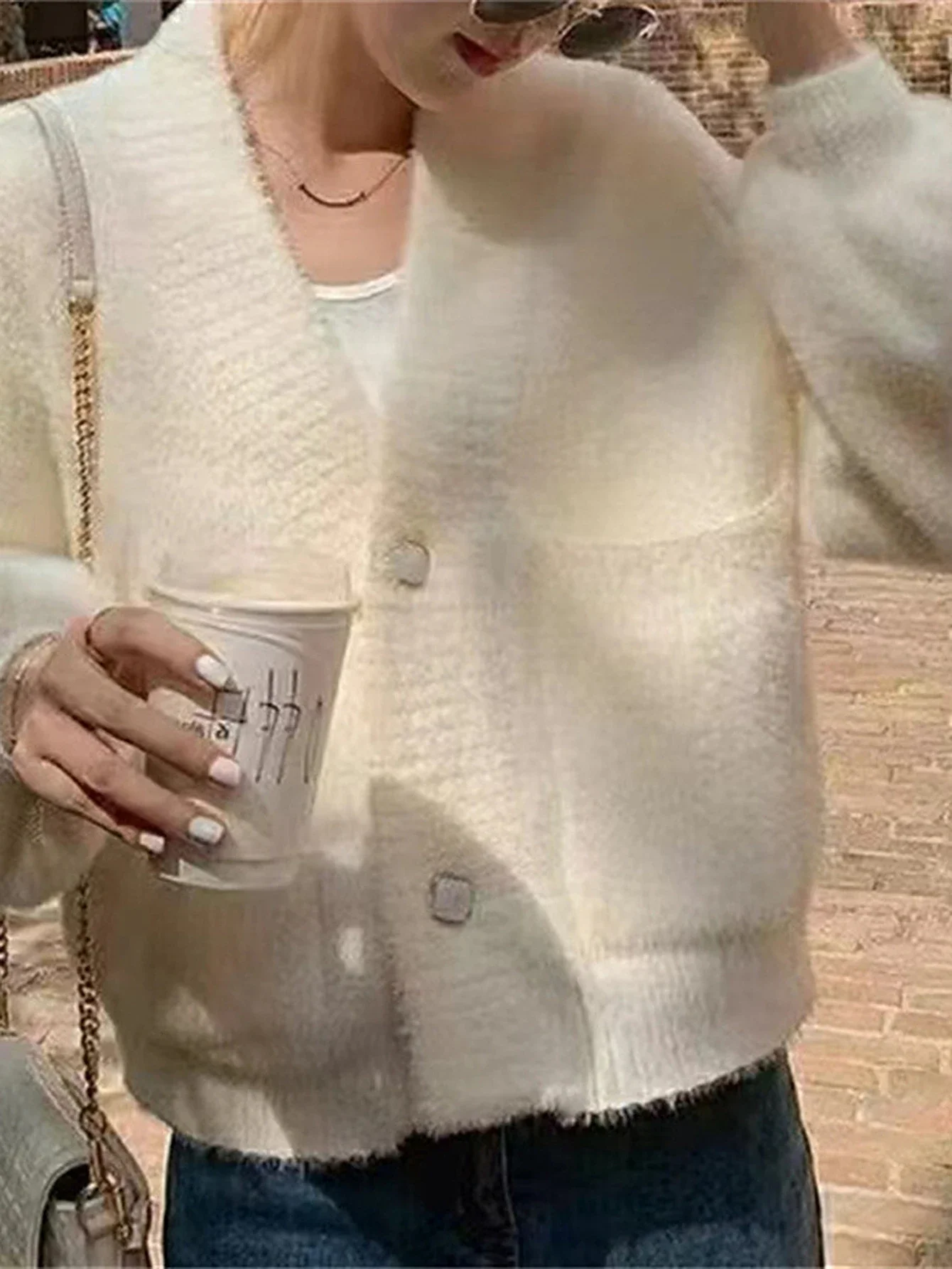 

Women's Cardigan Autumn Winter Casual Fashion Solid Color Long Sleeve Button V-Neck Comfortable