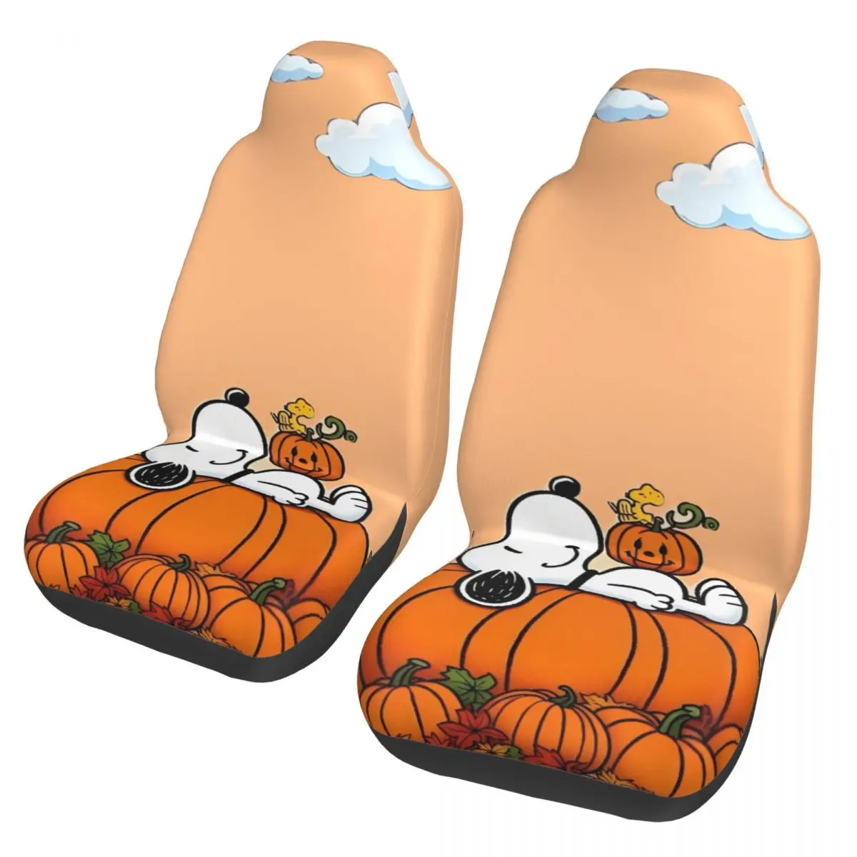 

Чехол на автомобильное сиденье Снупи с рисунком Хэллоуина, прочные чехлы на сиденья, 2 шт., универсальные, подходят для автомобилей, внедорожников, грузовиков