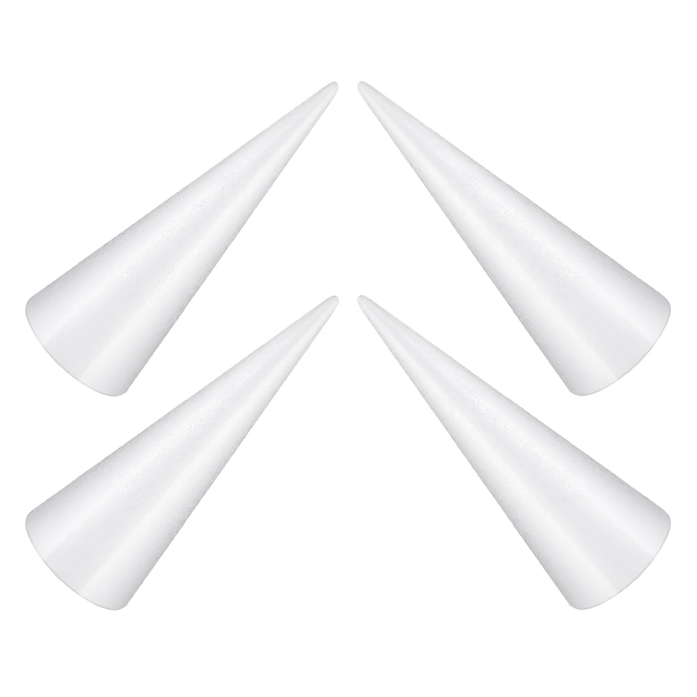 

4 Pcs Decorative Foam Blank Craft Cone Decorate Shape Cones for Crafts Floral Tree Balls