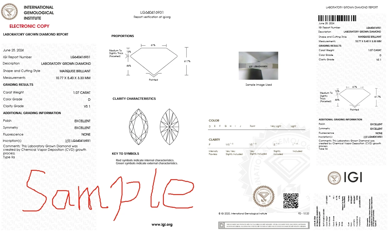 2Ctw ماركيز قطع الحجر الرئيسي 1CT IGI شهادة مختبر نمت الماس DEF VS-VVS المرأة هدية قلادة في البلاتين 950 #3
