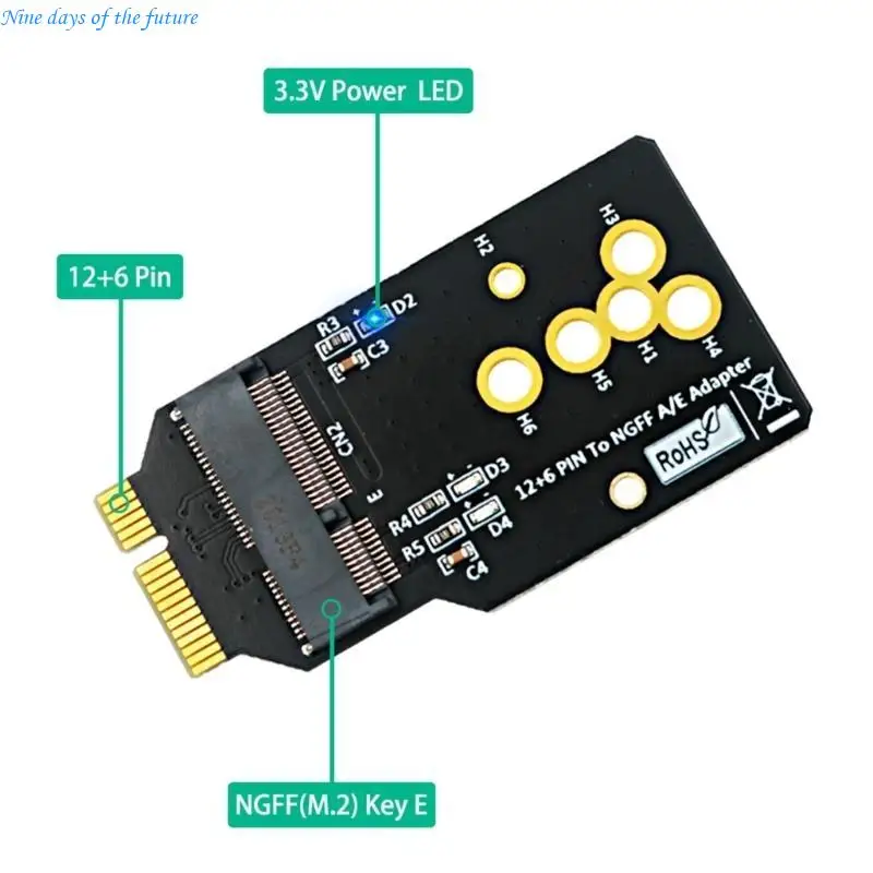 AX200/201/210 WIFI6 Module to 12+6 Pin Adapter Card for Replacing BCM94360CS2/BCM943224PCIEBT2 Card for NGFF 2230 M.2 E65A
