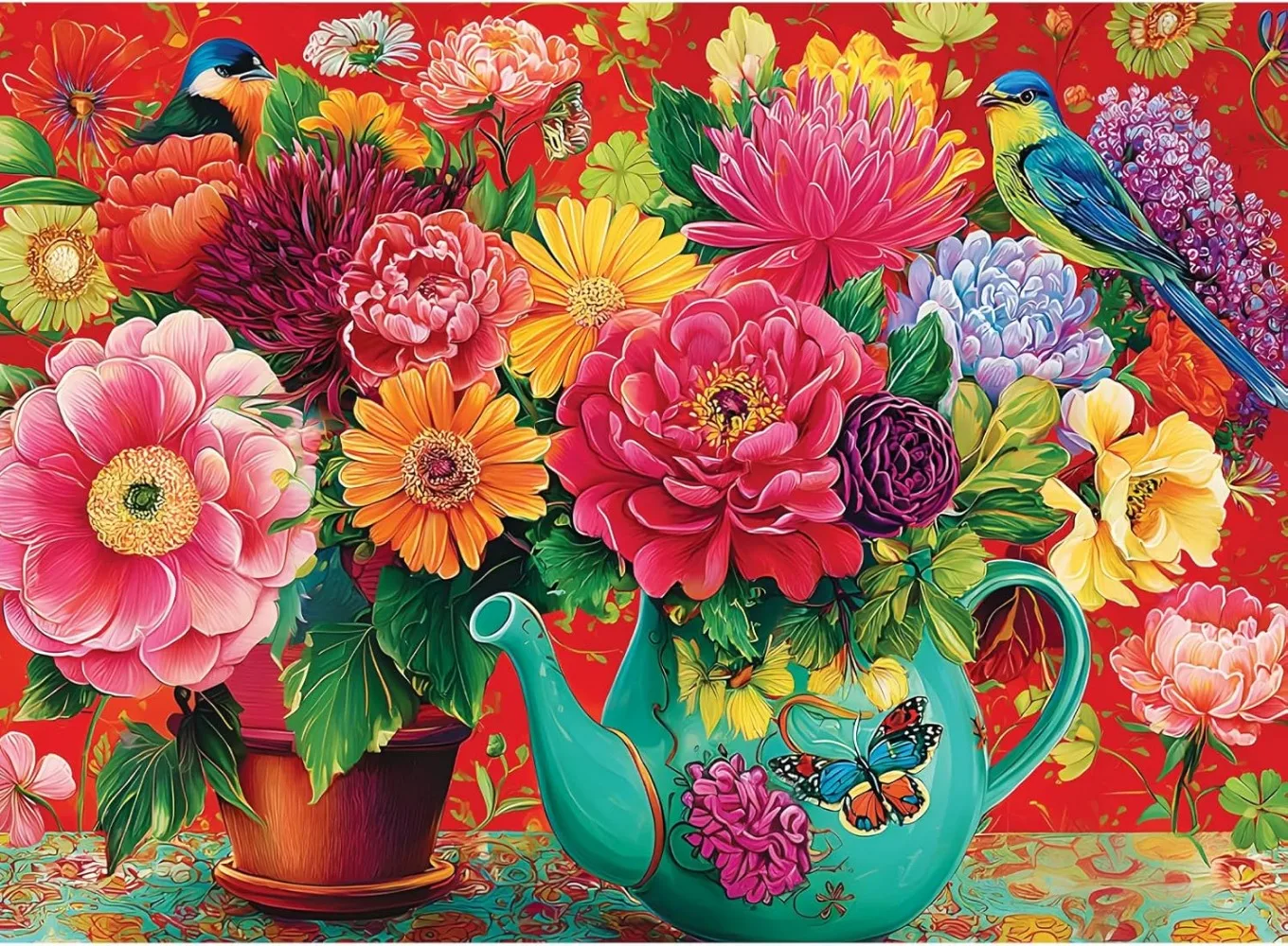 

120/300/500/1000 Piece Flowers in Vases Jigsaw Puzzle for Adult Landscape Puzzle Educationa Toy Challenging Game Nights Fun