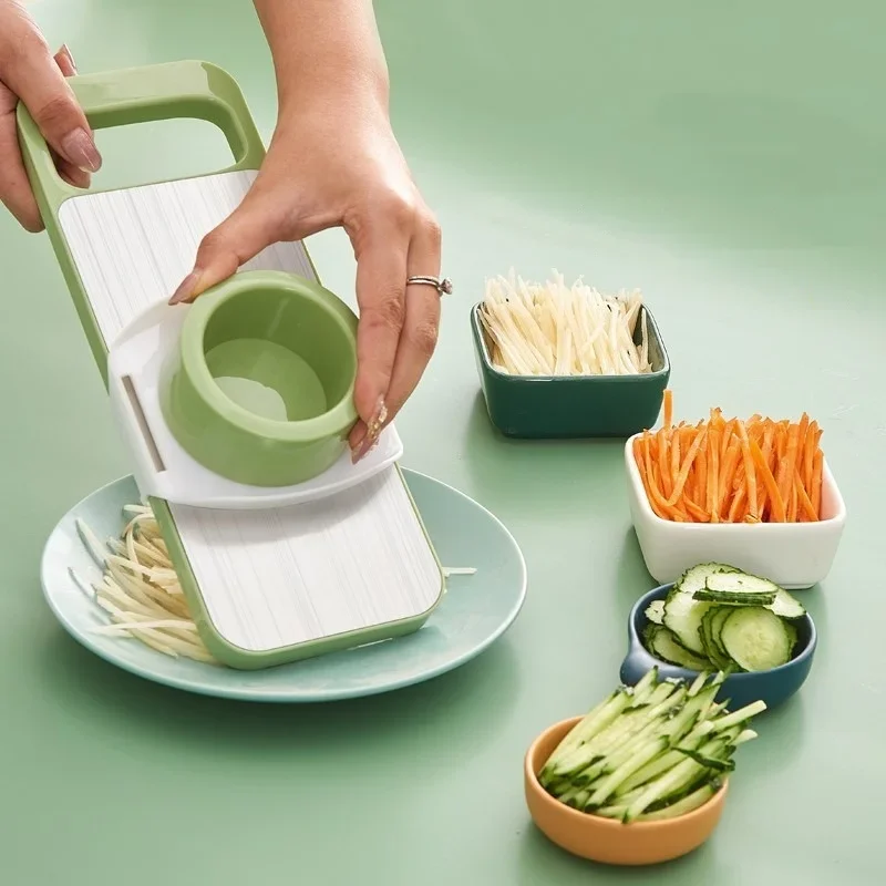 

5 in 1 Vegetable Slicer Stainless Steel Safety Multi-Function Manual Vegetable Slicer Shredder Potato Shredder Garlic Carrot Gra