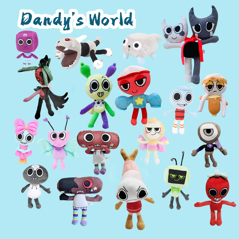 TreasuringU New Dandy's World Plush Toys Horror Game Dandys World Plushie Cute Anime Stuffed Soft Dolls Halloween Birthday Gifts